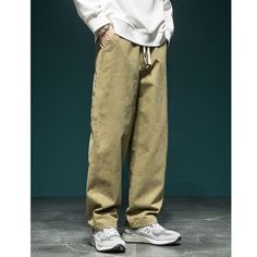 Spring Versatile Plus Size Cargo Pants Fabric: 100% Cotton Size: S, M, L, XL, 2XL, 3XL, 4XL, Multiple Color Selections: Khaki, Army Green  Season: Spring, Fall, Summer, Winter Casual Beige Harem Pants, Casual Khaki Ankle-length Harem Pants, Casual Baggy Bottoms, Casual Beige Ankle-length Harem Pants, Casual Pants With Elastic Waistband, Casual Khaki Harem Pants Relaxed Fit, Casual Beige Wide Leg Harem Pants, Casual Relaxed Fit Chinos, Casual Parachute Pants With Elastic Waistband