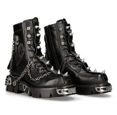 New Rock Boots, Rock Boots, Goth Shoes, Goth Boots, Dr Shoes, Punk Boots, New Rock, Estilo Punk, Punk Outfits