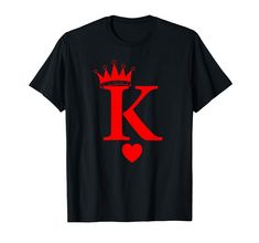 a black t - shirt with the letter k and a crown on it