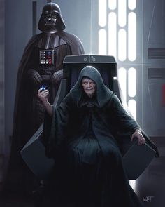 darth vader sitting in a chair with a cell phone