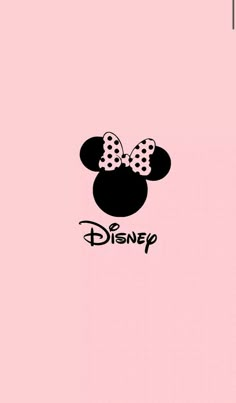 the disney mouse logo on a pink background