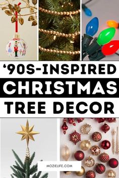 christmas tree decorations with the words 90 inspired christmas tree decor