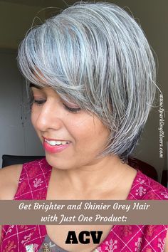 After the transition the real challenge in front of me was to keep my natural silver hair shiny and keep the brassiness away without compromising the health of my hair. It solved all of my gray hair problems giving my hair a new life with shine and luster that I ever imagined. #hairsolution #hairstuff #aginggracefully #old #beauty #health #silverhairwomen #natural #newjourney #agingwell #platinumhair #tips #curls #curly #goinggray #greyhair #beautifulhair #tip #transitioningtograyhair #gogray Grey Hair Turning Yellow, Grey Hair Problem, Grey Hair Before And After, Styling My Hair, Hair Flat Iron, Growing Out Gray Hair, Apple Cider Vinegar Rinse, Porous Hair