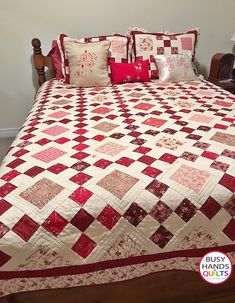 6 Sizes Granny's Square Patch Quilt Pattern PRINTED, 6 Sizes Baby Lap Throw Twin Queen King, Easy Quilt Patterns, by Busy Hands Quilts - Etsy 9 Patch Quilt, Nine Patch Quilt, Red And White Quilts, Scrappy Quilt Patterns, Easy Quilt, Queen Size Quilt, Easy Quilt Patterns, Red Quilts, Patchwork Quilt Patterns