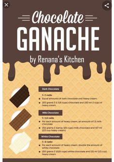 chocolate ganache by renna's kitchen info sheet for the desserts menu