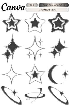 an image of stars and moon shapes