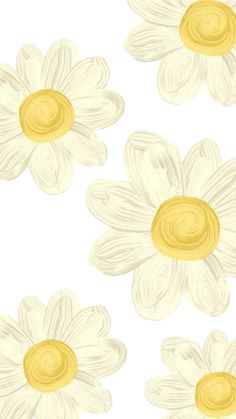 some white and yellow flowers on a white background