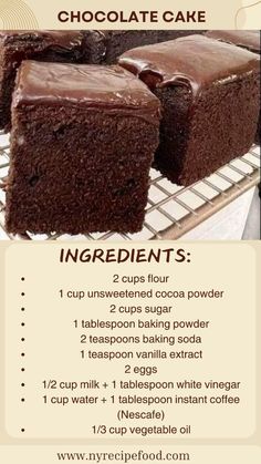 chocolate cake ingredients on a cooling rack with instructions to make it in the microwave or oven