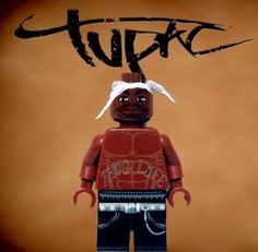 a lego figure with the word tupac written on it