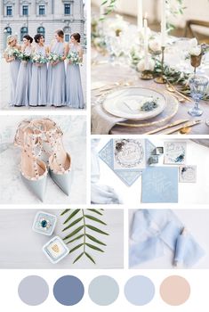 the wedding color scheme is blue and gray