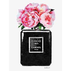 AA TEX 12X16 BLACK PERFUME FLO Peonies Wallpaper, Chanel Wall Art, Murs Roses, Black Peony, Chanel Art, Peony Pink, Chanel Perfume, Flower Black, Wall Art Plaques