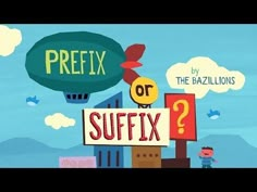 a man standing next to a sign that says prefix or sufffy?