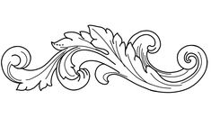 an ornate design with swirls and leaves