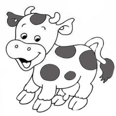 a black and white drawing of a cow