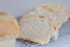 several slices of white bread on a cooling rack