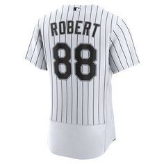 Experience game day in the same gear as your favorite Chicago White Sox player with this Luis Robert Authentic Player jersey from Nike. Featuring an athletic cut and moisture-wicking fabric, it's identical to the official full-button top the Chicago White Sox wear on the field as they aim for the top of the division standings this season. The high-quality tackle twill graphics across the front and MLB Batterman CFX patch on the back put the finishing touches on your All-Star-worthy devotion to t Luis Robert, Andrew Benintendi, Robert Jr, Black Chicago, Bo Jackson, Custom Baseball Jersey, The Division, Sports Uniforms, White Sock