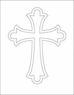 a cross that is in the middle of a square frame with an outline on it