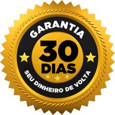 a golden seal with the words 30 dias written in black and yellow on it