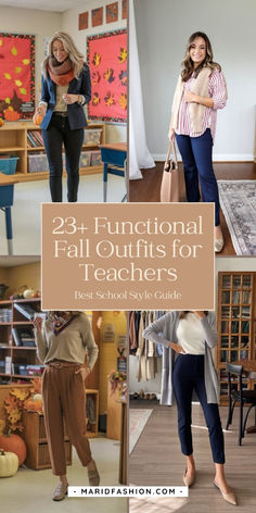 Elevate your professional wardrobe with cute fall outfits specifically designed for teachers. These stylish and practical looks blend professionalism with comfort, ensuring you look chic and feel great while managing your classroom and beyond.	teacher outfits | teacher outfits summer | teacher outfits spring | teacher outfits winter | teacher women | teacher clothes | teacher clothing | teacher wear | fashion for teachers | teacher fashion | amazon teacher  fashion | styles for teacher | clothes for teachers | clothies for teachers day | stylish clothes for teachers | outfit ideas for teachers Work Outfits Women Teacher, Fashion For Teachers, Clothes For Teachers, Womens Fall Wardrobe, Outfit Ideas For Teachers, Teacher Outfits Winter, Cool Teacher Outfits, Comfortable Teacher Outfits, Teacher Style Outfits