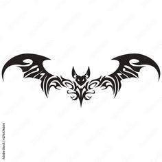 a bat tattoo design on a white background