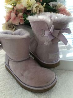 Lavender Boots, Ugg Shearling, Bow Uggs, Ugg Mini Bailey Bow, Bride Stuff, Ugg Mini Bailey, Pink Uggs, Mini Baileys, Mushroom Jewelry