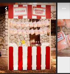 an image of a carnival booth set up with candy and candies on the table