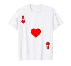 PRICES MAY VARY. Funny ace of Hearts card deck Halloween costume. Great Halloween outfit that is matching. Can be used as a great Halloween gift for card players. Ace of Hearts Halloween costume. Wear this cool ace of Hearts costume to dress up like a ace of spades card. Great Halloween gift for boys and girls that love to play card games. Wear this funny playing cards apparel and make your friends laugh. Lightweight, Classic fit, Double-needle sleeve and bottom hem Ace Of Hearts Card, Ace Of Spades Card, Hatter Costume, Mad Hatter Costume, Play Card, Heart Costume, Hearts Card, Joker Costume, Cards Deck