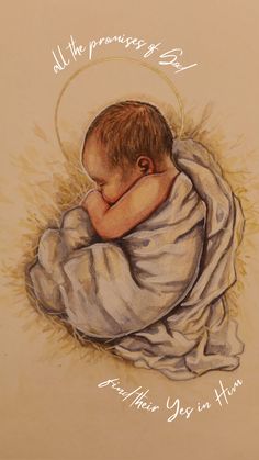 a drawing of a baby wrapped in a blanket