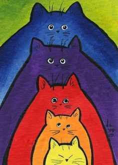 an image of three cats with different colors