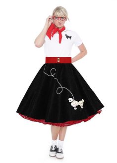 Poodle Skirt 50s, Hair Show Ideas, 1950s Poodle Skirt, Poodle Skirt Costume, Poodle Skirt Outfit, Car Hop