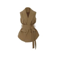 Rosie Assoulin ($2,345) ❤ liked on Polyvore featuring rosie assoulin Vest Outfits For Women Summer, Brown Waistcoat, Classy Going Out Outfits, Conservative Outfits, Vest Tops, Utility Vest, Brown Vest, Mode Abaya