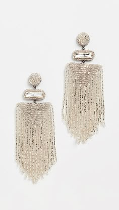 Deepa Gurnani Deepa By Deepa Gurnani Jody Earrings | SHOPBOP Deepa Gurnani, Bead Fringe, Earrings Patterns, Earring Trends, Fall Earrings, Steel Post, India Fashion, Jewelry Trends, Crystal Earrings