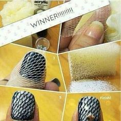 Paint over a loofah for this cool two-tone look. | 27 Lazy Girl Nail Art Ideas That Are Actually Easy Easy Hair, Nails At Home, Diy Manicure, Easy Nail Art