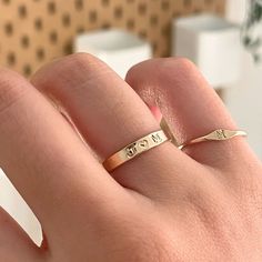 This Initial Promise Ring, featuring your choice of letters flanking a heart, turns a simple band into a personal love note—a unique and meaningful expression. DetailsMaterials: 14k gold-filled or sterling silverThickness: 1mmHeight: 3mmMatching with Initial Band Ring Handcrafted with love, each ring will be distinctive and may display a delicate, visible solder mark at the joint — a unique signature of its handmade origin ♡ Promise Rings Band, Letter Rings Initial, Pinky Promise Ring, Promise Ring Band, Unique Signature, Simple Band, Letter Ring, Love Note, Gold Rings Jewelry