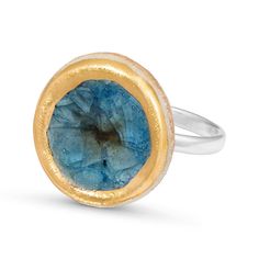 Dive into your own underwater world with this abstract statement ring in an ocean-blue with depths of darker detail. The contrasting texture of clay and smooth glass adds a luxurious feel, making it a unique gift for her or a loved one. Made from ceramic, glass, real gold detailing and adjustable sterling silver band. Timeless and sophisticated handcrafted women's jewellery. Each piece has been carefully hand-shaped and painted, adding an elegant and contemporary feel. As each individual piece i Unique Gifts For Her, Underwater World, Ocean Blue, Sterling Silver Bands, Adjustable Ring, Gold Details, Real Gold, Adjustable Rings, Silver Band