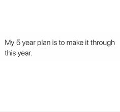 the text reads, my 5 year plan is to make it through this year