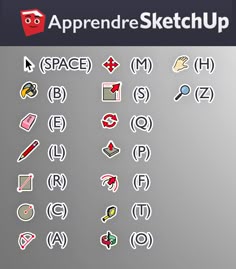 an apprendre sketchup with various stickers on it