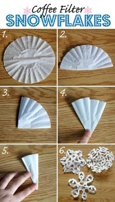 how to make coffee filter snowflakes