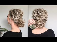 Naturally Wavy/Curly Hair Updo - YouTube Curly Hair Updo Wedding, Naturally Curly Hair Updo, Curly Hair Up, Long Natural Curly Hair, Short Natural Curly Hair, Natural Curly Hair Cuts, Curly Hair Braids, Curly Updo, Curly Hair Updo