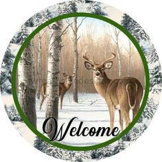 Winter Camo Deer Buck And Doe Round Metal Wreath Sign 8 Winter Camo, Unique Wreath, Buck And Doe, Deer Buck, Sublimation Printer, Metal Wreath, 3rd Party, Door Hanging, Wreath Sign