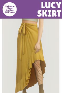 This sims 4 cc skirt is one that you'd see on your cool aunt at thanksgiving. I'm obsessed with the huge bow on the side and the fact that it has an uneven hemline. The way it comes up on one side is so precious #TheSims4