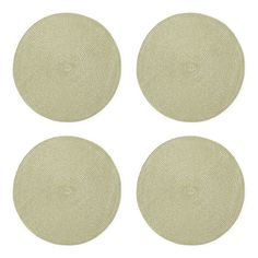 four round placemats on a white background