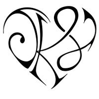 a black and white heart tattoo design