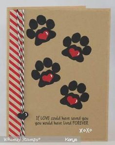 Irreplaceable Friend Clear Stamps - Whimsy Stamps Aesthetic Birthday Cards Handmade, Aesthetic Birthday Cards, Dog Cards Handmade, Bridge Cards, Dog Sympathy Card, Cards Sympathy, Flower Rainbow, Sympathy Cards Handmade, Pet Sympathy Cards