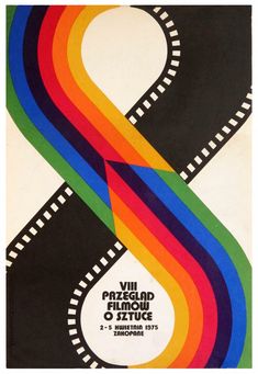 a poster for the film festival in which there is an image of a rainbow colored ribbon