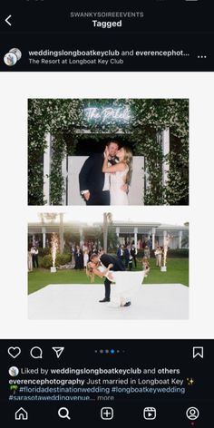 a couple kissing in front of an outdoor ceremony with the words, wedding photography and event planning