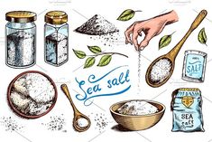 hand drawn sea salt and spices