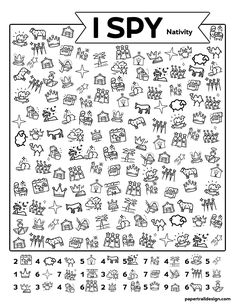 the i spy activity sheet with numbers and pictures for children to use in their classroom