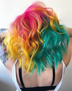 Hair Color Ideas Grunge, Multicolor Hair, Blonde Hair Color Ideas, Beautiful Hair Color, Bright Hair, Hair Colours