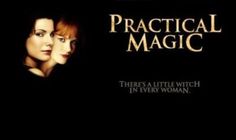 the poster for practical magic shows two women, one with red hair and one with blue eyes